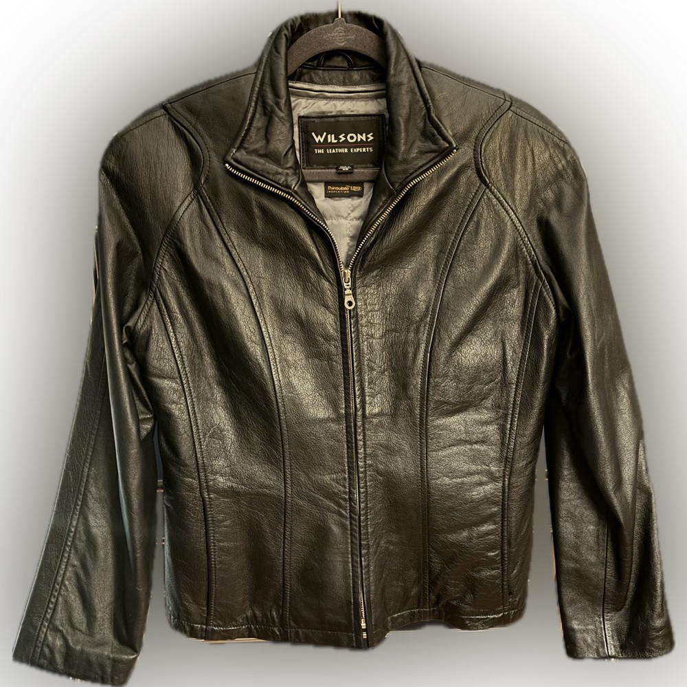 Wilsons - Vintage Black Leather Jacket (XS)